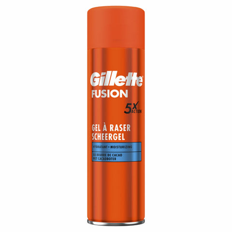 6x Gillette Fusion Moisturising Scheergel 200ml