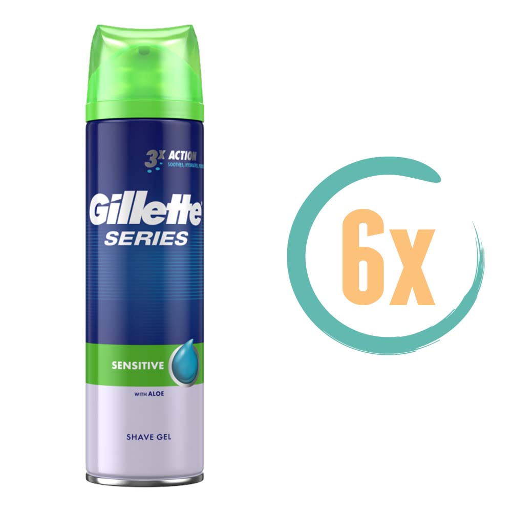 6x Gillette Sensitive Scheergel 200ml