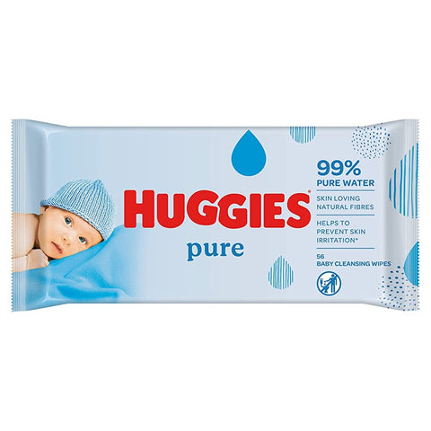 10x Huggies Pure Billendoekjes 99% Water 56 doekjes