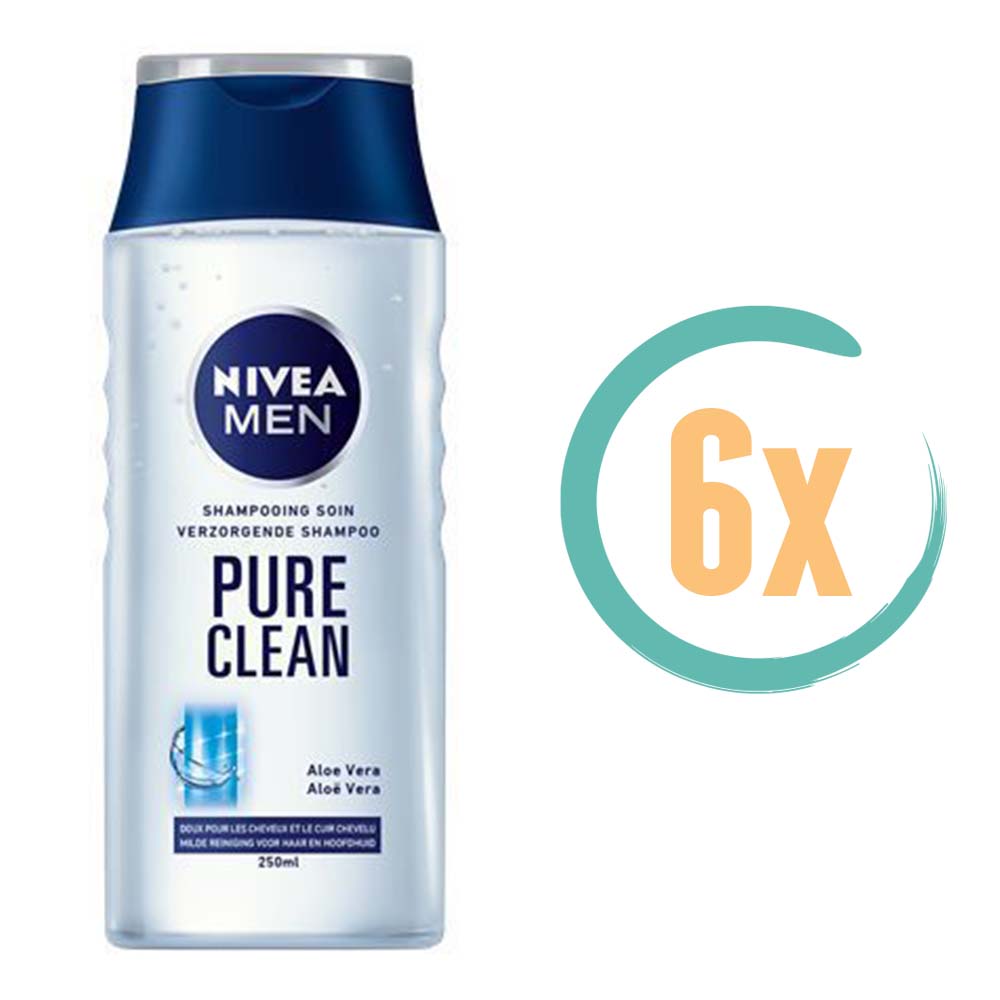 6x Nivea Pure Clean Shampoo 250ml, VoordeligInslaan.nl