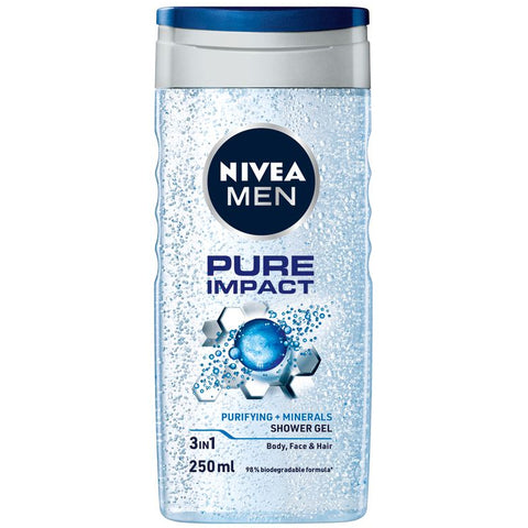 6x Nivea Pure Impact 3in1 Douchegel 250ml