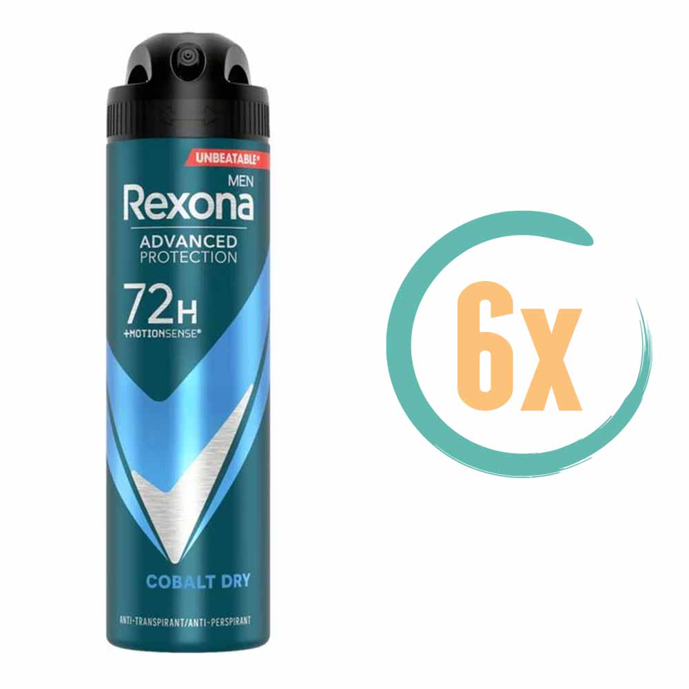 6x Rexona Cobalt Dry 72H Deospray 150ml, VoordeligInslaan.nl