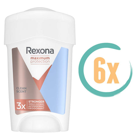 6x Rexona Maximum Protection Clean Scent Deostick 45ml