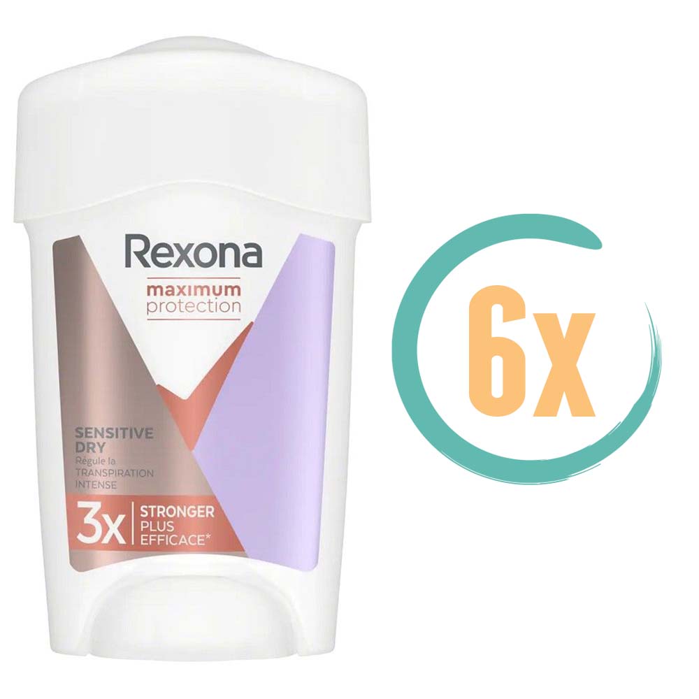 6x Rexona Maximum Protection Sensitive Dry Deostick 45ml