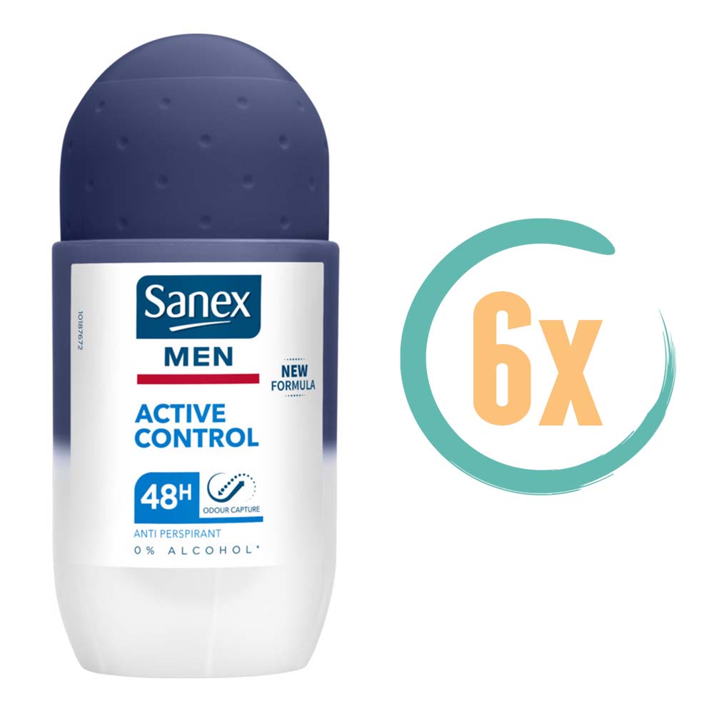 6x Sanex Active Control Deoroller 50ml