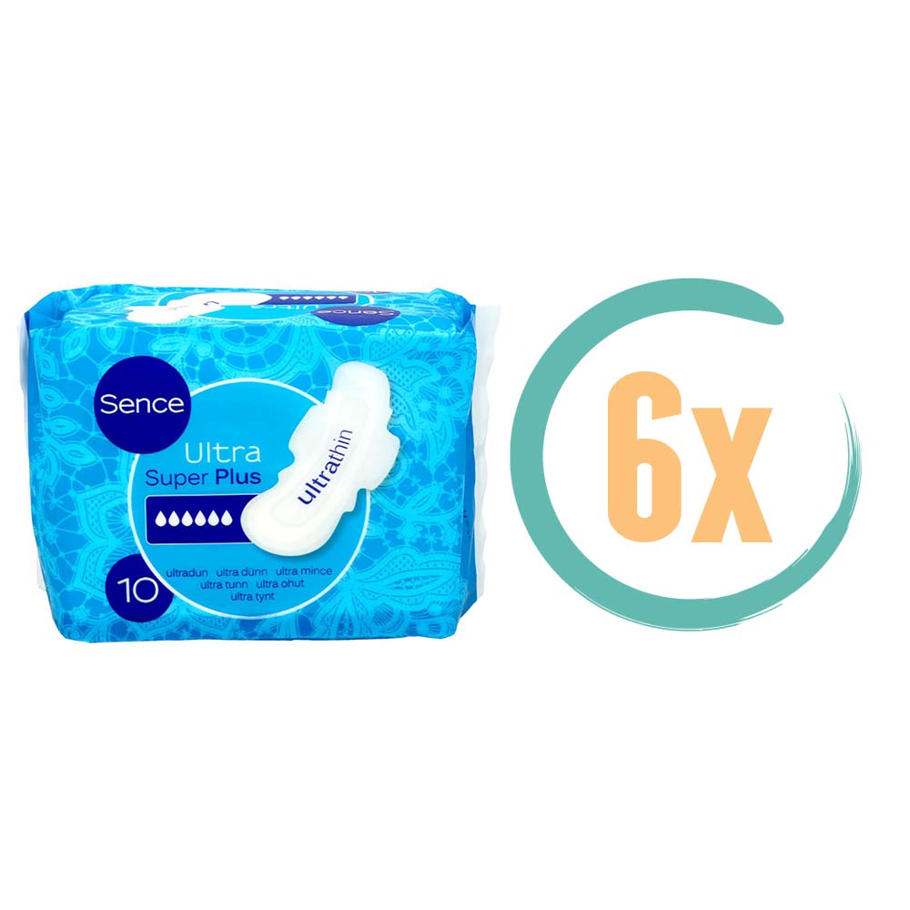 6x Sence Super Plus Maandverband 10 stuks