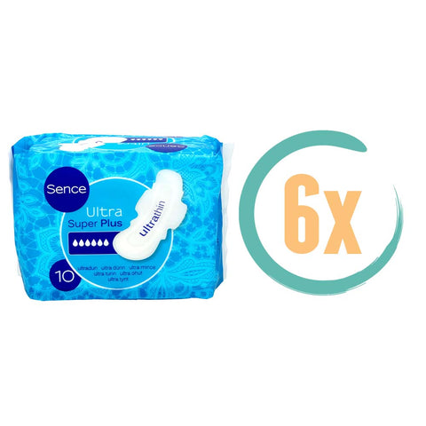 6x Sence Super Plus Maandverband 10 stuks