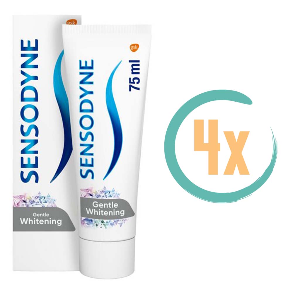 4x Sensodyne Gentle Whitening Tandpasta 75ml, VoordeligInslaan.nl