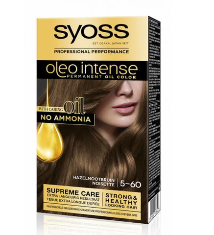 3x Syoss Color Oleo Intense 5-60 Hazelnootbruin Haarverf
