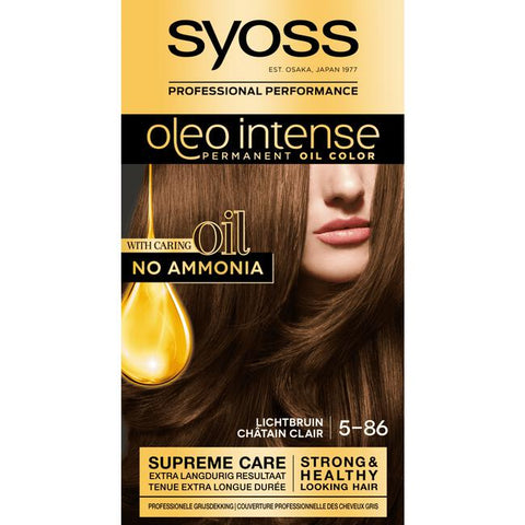 3x Syoss Oleo Intense 5-86 Lichtbruin Haarverf
