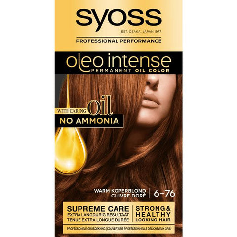 3x Syoss Oleo Intense 6-76 Warm Koperblond Haarverf
