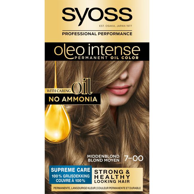 3x Syoss Color Oleo Intense 7-00 Middenblond Haarverf
