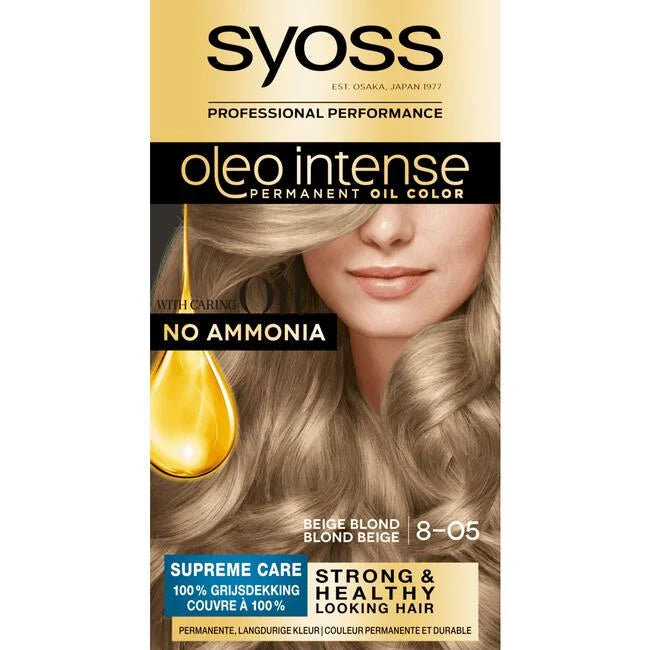 3x Syoss Color Oleo Intense 8-05 Beige Blond Haarverf, VoordeligInslaan.nl