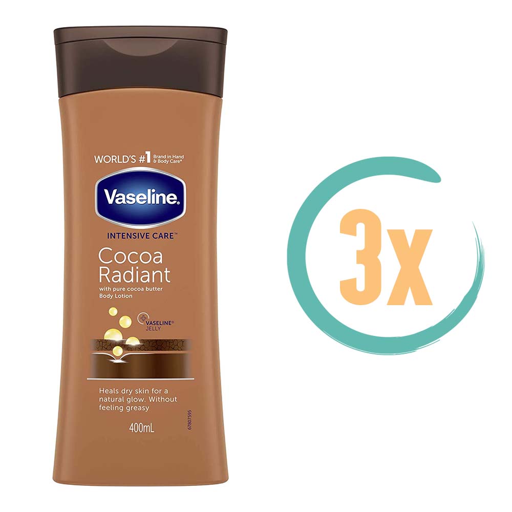 3x Vaseline Cocoa Bodylotion 400ml, VoordeligInslaan.nl