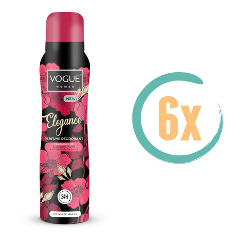6x Vogue Elegance Deospray 150ml